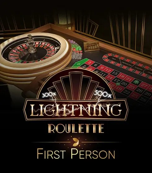First Person Lightning Roulette logo by Evolution at BetRiot