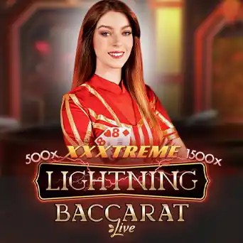 Live Dealer logo of Lightning Baccarat from Evolution at BetRiot